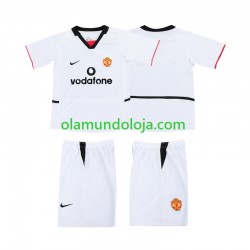 Camisola Manchester United 2003 Criança Equipamento Segundo 2002 Manga Curta